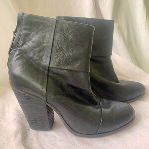 Rag and Bone black leather Newbury booties